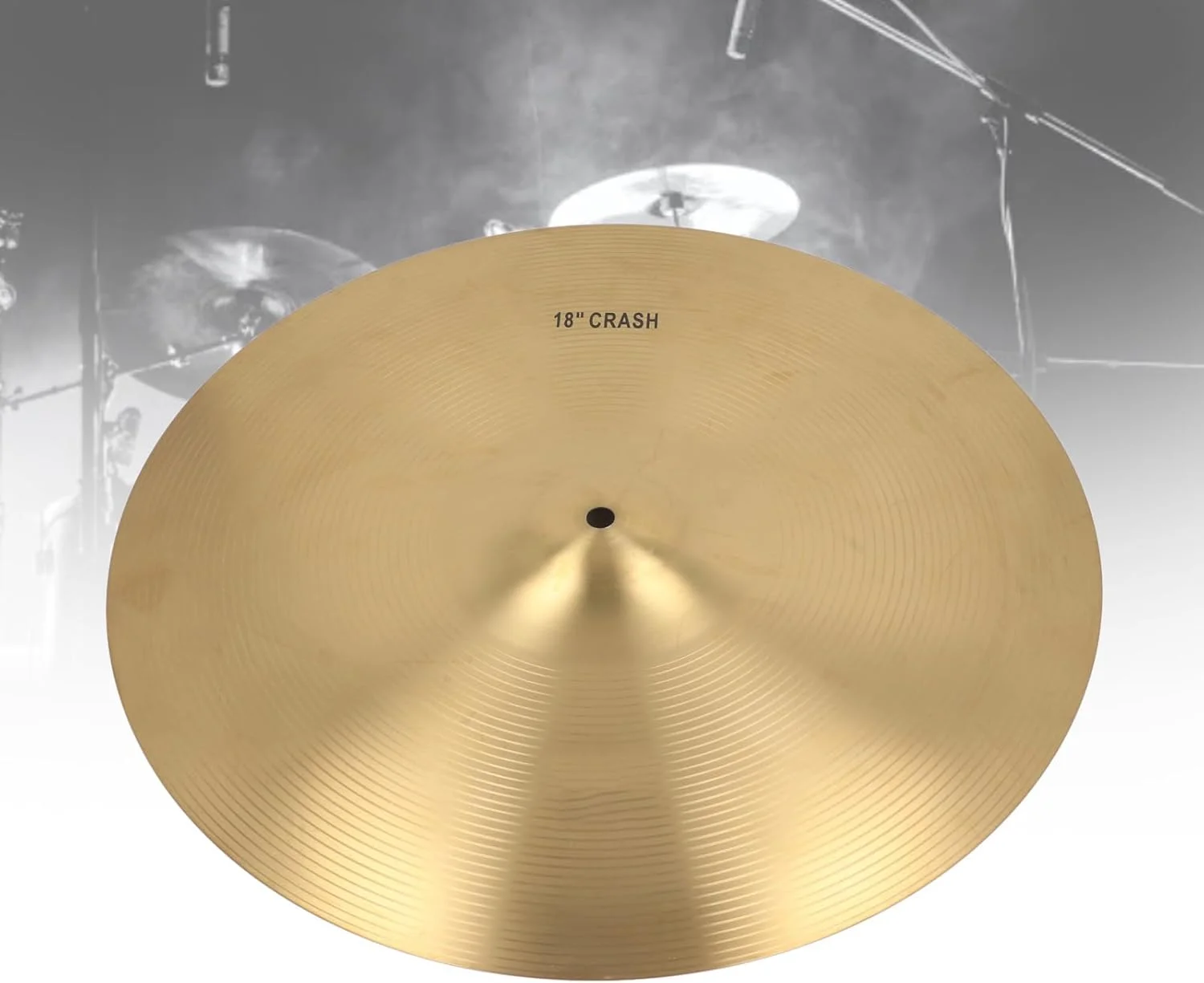 سنج تصادف برنجی حرفه ای، سنج جاز شفاف و درخشان برای کیت های درام، ساختار برنجی بادوام برای اجراهای زنده، ضبط استودیویی و تمرین (18 اینچ)