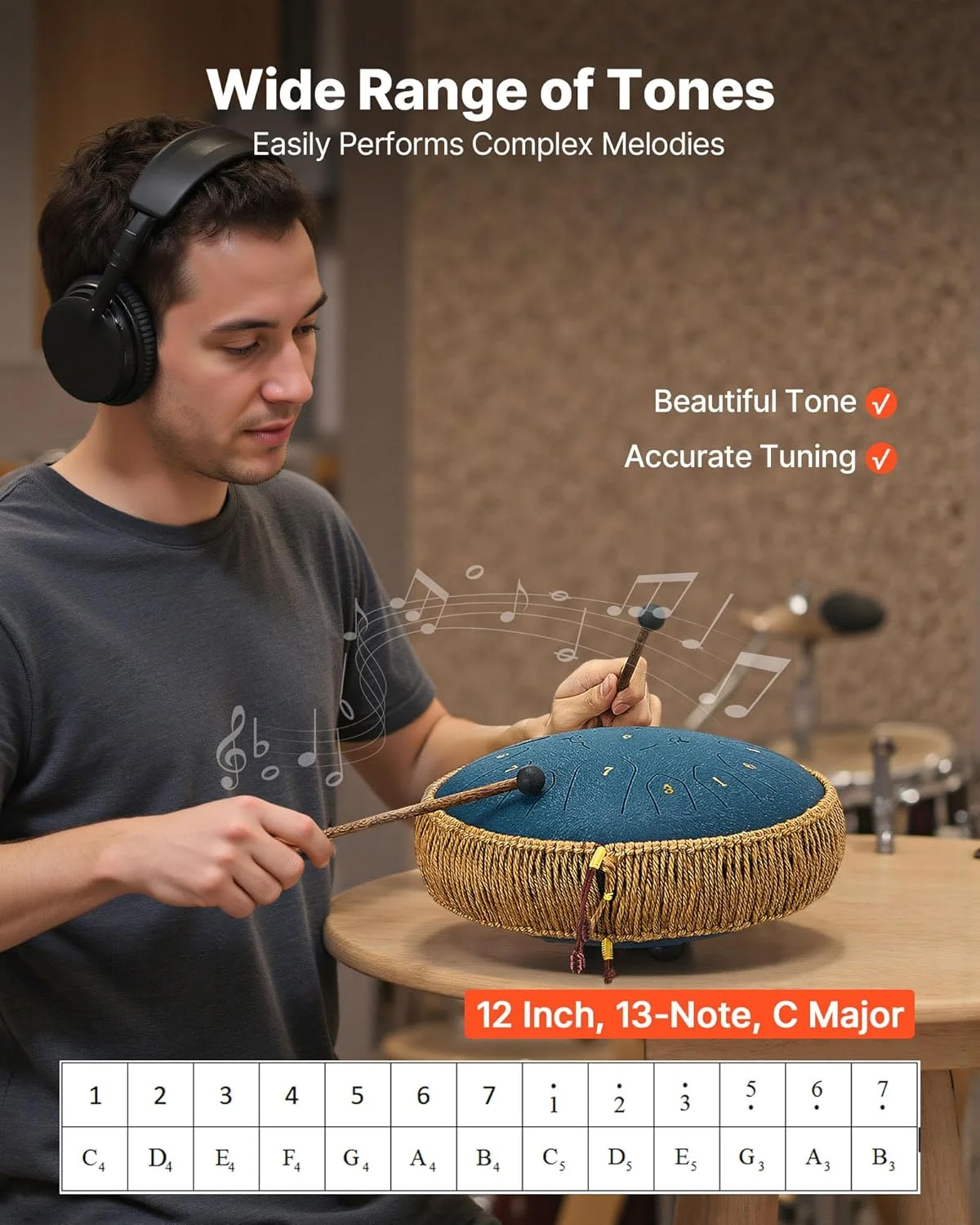 درام زبانی فولادی VEVOR، درام بارانی 12 اینچی با 13 نت برای فضای باز باغ، درام های موسیقی ماژور C با کتاب موسیقی و چکش، ساز کوبه ای برای مدیتیشن یوگا آموزش موسیقی مبتدی، آبی سرمه ای درام زبانی فولادی VEVOR، درام بارانی 12 اینچی با 13 نت برای فضای باز باغ، درام های موسیقی ماژور C با کتاب موسیقی و چکش، ساز کوبه ای برای مدیتیشن یوگا آموزش موسیقی مبتدی، آبی سرمه ای