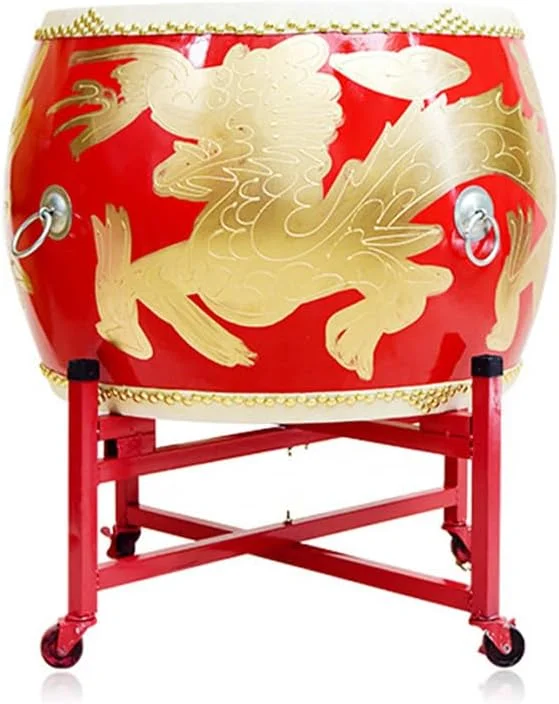 طبل های سنتی چینی BEdaW، طبل جنگی اجرا، طبل های تالار، طبل های پوست گاو، شامل پایه طبل + چوب طبل + روسری مربعی، طبل اژدها، 53 سانتی متر