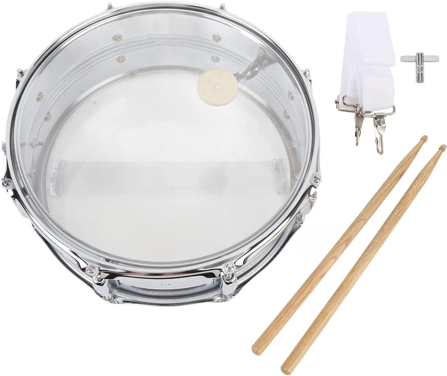 طبل اسنیر با بند شانه ای شفاف، مناسب تمرین و اجرا برای نوازندگان مبتدی