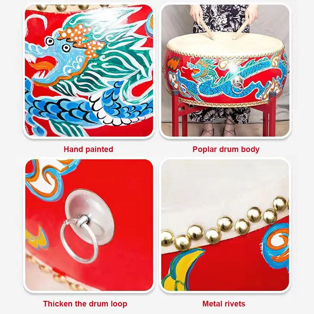 طبل دست ساز سنتی چینی BEdaW، طبل های نقاشی شده با طرح اژدها و ققنوس، طبل های جشنواره، ارائه شده برای نوازندگان حرفه ای، شامل پایه طبل، 40 سانتی متر طبل دست ساز سنتی چینی BEdaW، طبل های نقاشی شده با طرح اژدها و ققنوس، طبل های جشنواره، ارائه شده برای نوازندگان حرفه ای، شامل پایه طبل، 40 سانتی متر