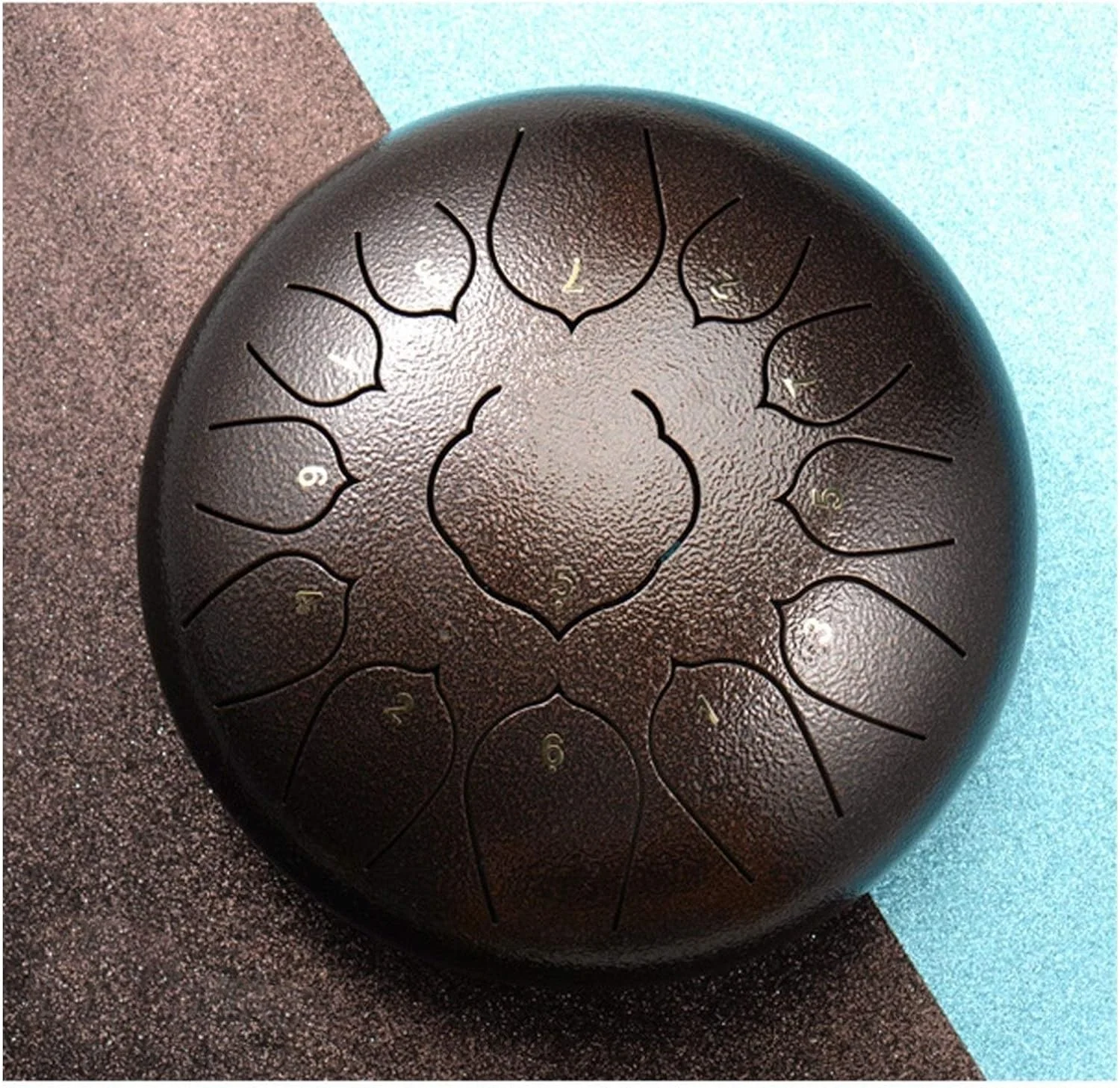 درام زبانی فولادی 13 نت، درام توخالی رنگی، درام صدایی سانسکریت، دیسک درامر حرفه ای 12 اینچی (رنگ: آبی دریاچه ای)