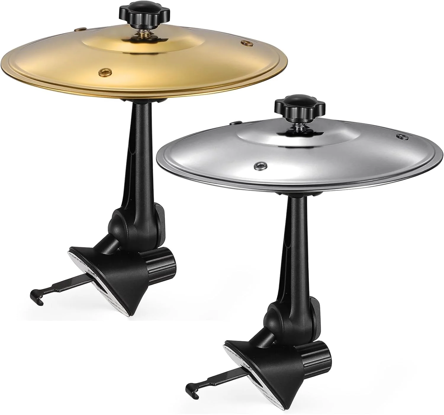 تزویق، ست دو عددی سنج درام برای دریچه هوای خودرو، طلایی و نقره ای، سنج درام مینیاتوری مناسب برای انواع خودرو (نقره ای طلایی)