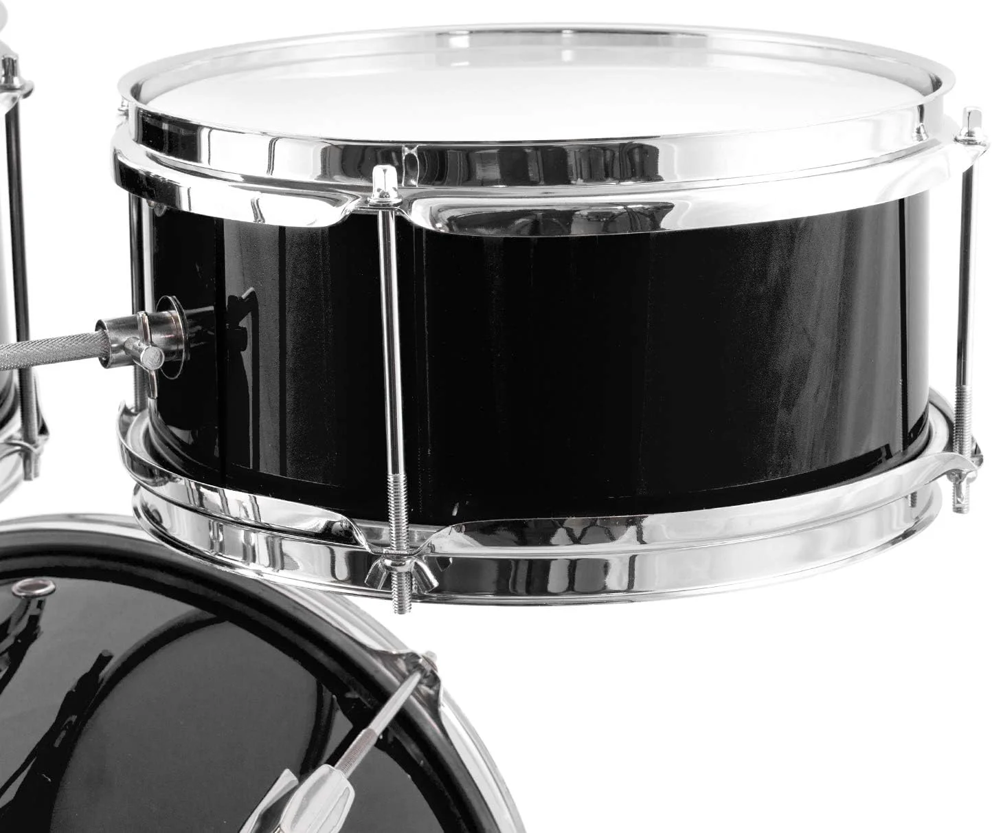 ست درام کودکانه تایگر جونیور، ست درام 3 تکه برای کودکان مبتدی شامل اسنر، تام، درام باس، پدال درام باس، سنج و چوب - مشکی، JDS7-BK