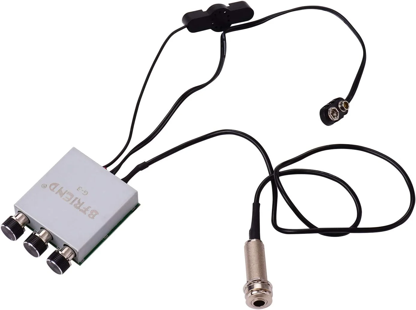 سیستم پیکاپ پری امپ میکروفون پیزو گیتار آکوستیک کلاسیک با دکمه های کنترل صدا و جک اندپین