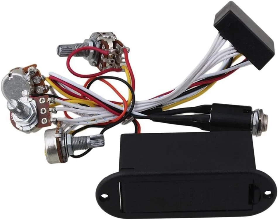 پیکاپ پری امپ اکولایزر EQ گیتار باس اکتیو 2 باندی مشکی