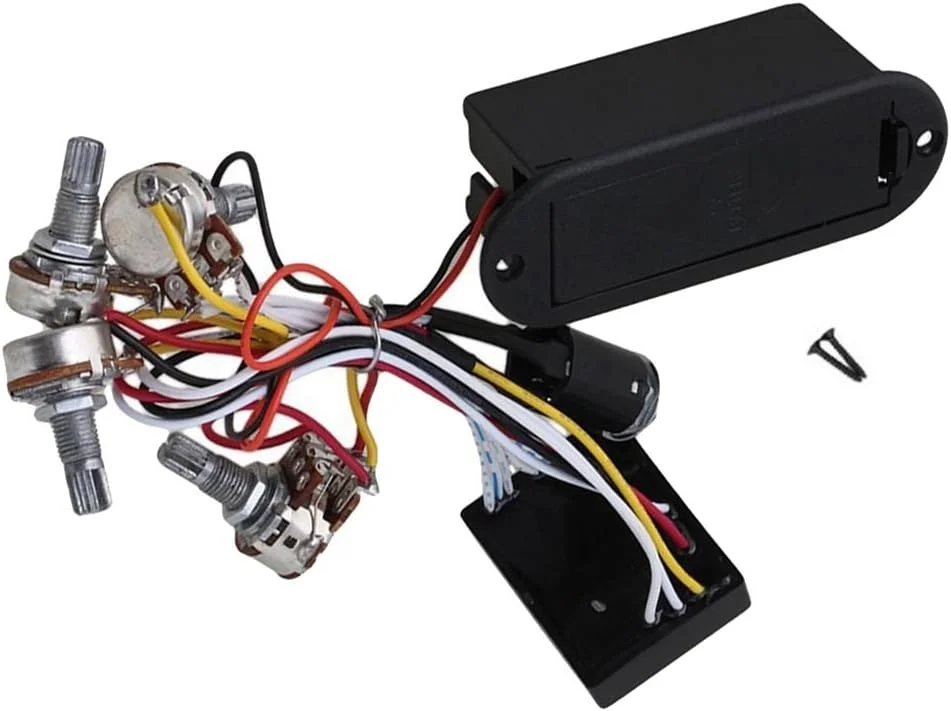 پیکاپ پری امپ اکولایزر EQ گیتار باس اکتیو 2 باندی مشکی