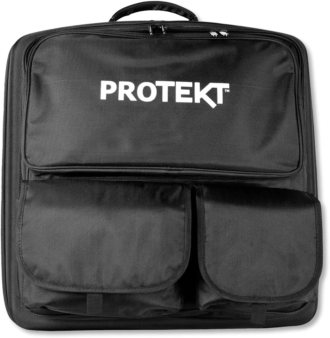 کیف حمل دستگاه پخش DJ مدل Protekt مناسب برای Pioneer CDJ-3000 با 4 جیب جلویی، مشکی، 525 x 510 x 165 میلی متر
