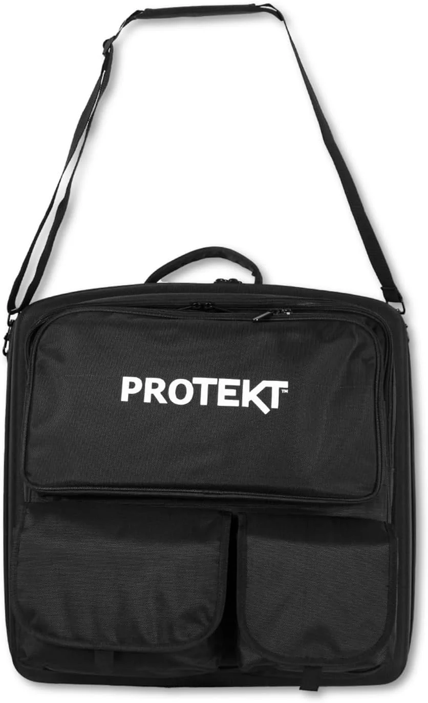 کیف حمل دستگاه پخش DJ مدل Protekt مناسب برای Pioneer CDJ-3000 با 4 جیب جلویی، مشکی، 525 x 510 x 165 میلی متر