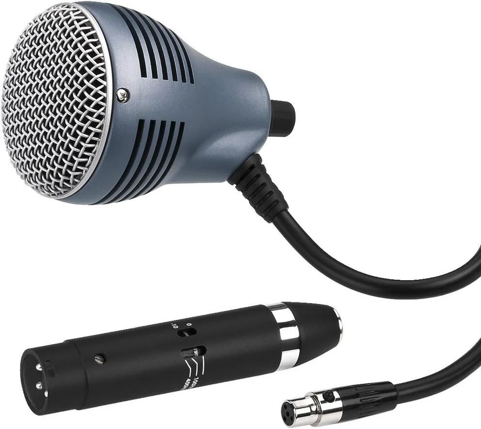 میکروفون ساز دینامیک JTS CX-520 برای نوازندگان سازدهنی بلوز و سازدهنی سنتی، میکروفون سوپرکاردیوید، جعبه حمل و آداپتور کابل - مشکی