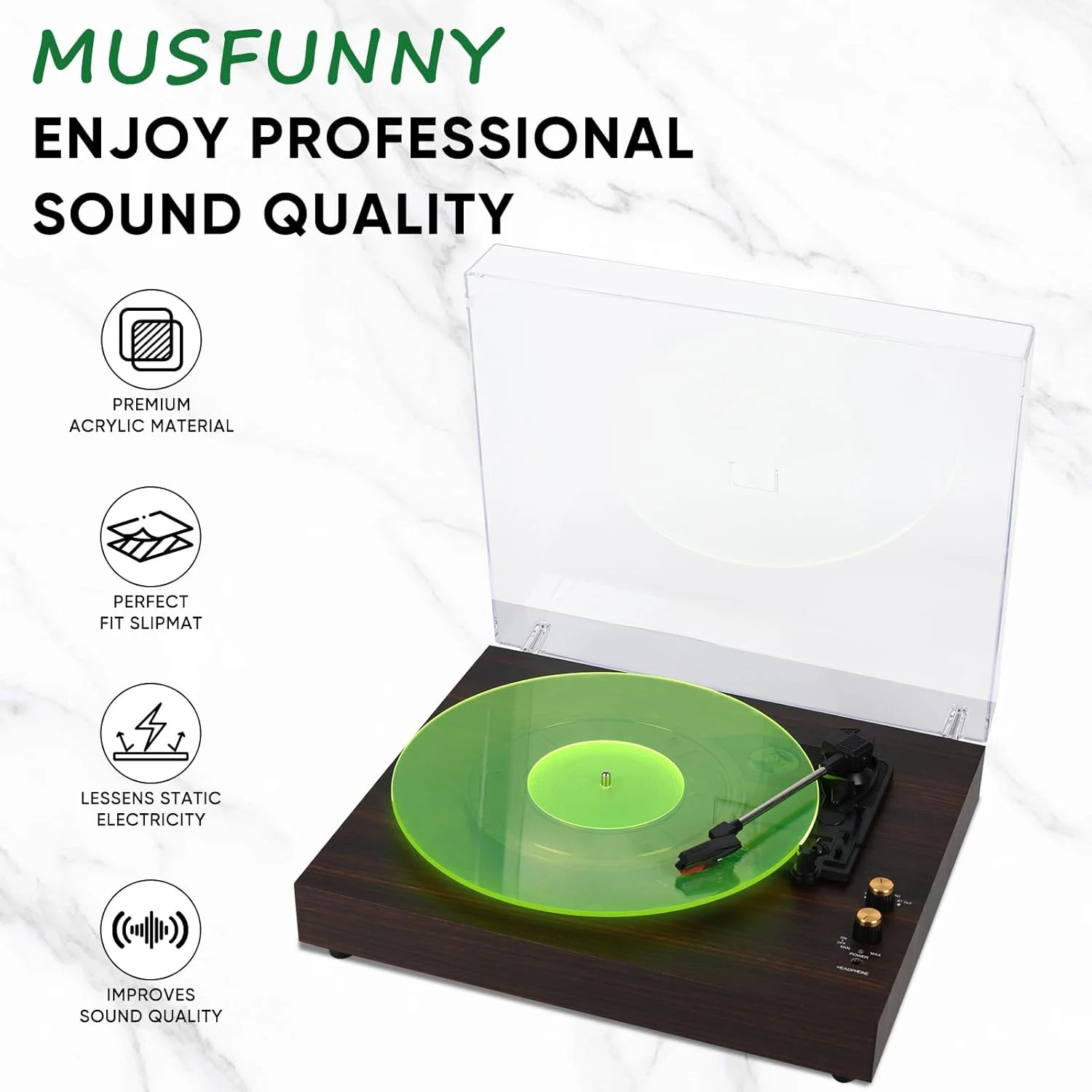 صفحه گرامافون اکریلیک: صفحه زیرین 12 اینچی برای گرامافون، لوازم جانبی برای ضد الکتریسیته ساکن، بهبود کیفیت صدا، کاهش نویز (سبز) صفحه گرامافون اکریلیک: صفحه زیرین 12 اینچی برای گرامافون، لوازم جانبی برای ضد الکتریسیته ساکن، بهبود کیفیت صدا، کاهش نویز (سبز)