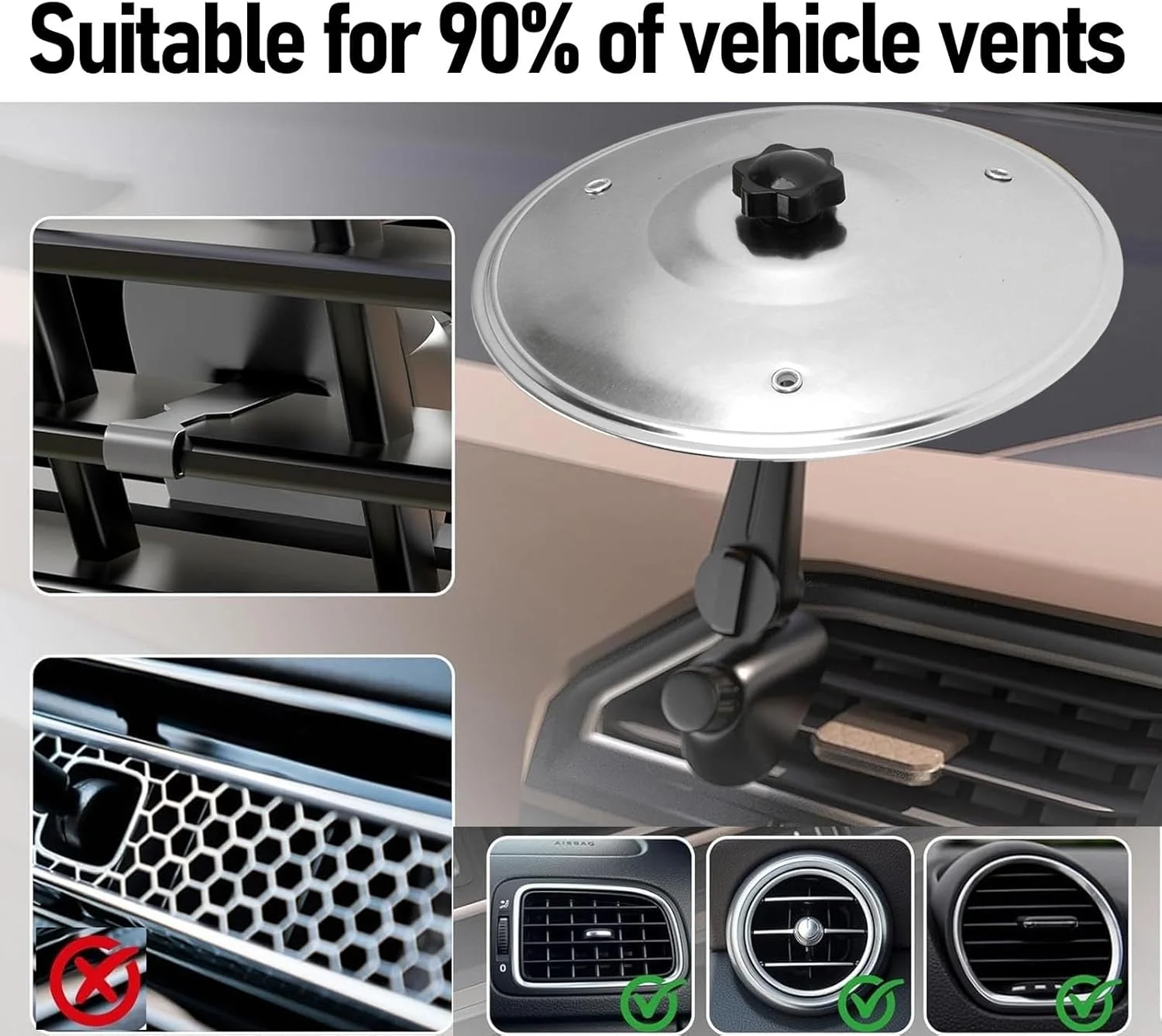 Bewinner بسته 2 عددی سنج هوای دریچه خودرو، سنج درام فلزی کوچک برای دریچه خودرو، تصادف هوا برای دوستداران موسیقی و نوازندگان درام، لوازم جانبی جمع و جور، نصب آسان و مقاوم (نقره ای) Bewinner بسته 2 عددی سنج هوای دریچه خودرو، سنج درام فلزی کوچک برای دریچه خودرو، تصادف هوا برای دوستداران موسیقی و نوازندگان درام، لوازم جانبی جمع و جور، نصب آسان و مقاوم (نقره ای)