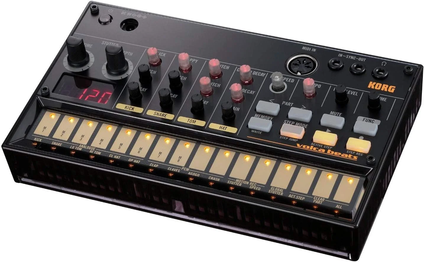 سینتی سایزر 16 کلیدی Korg (VOLCABEATS)، مشکی