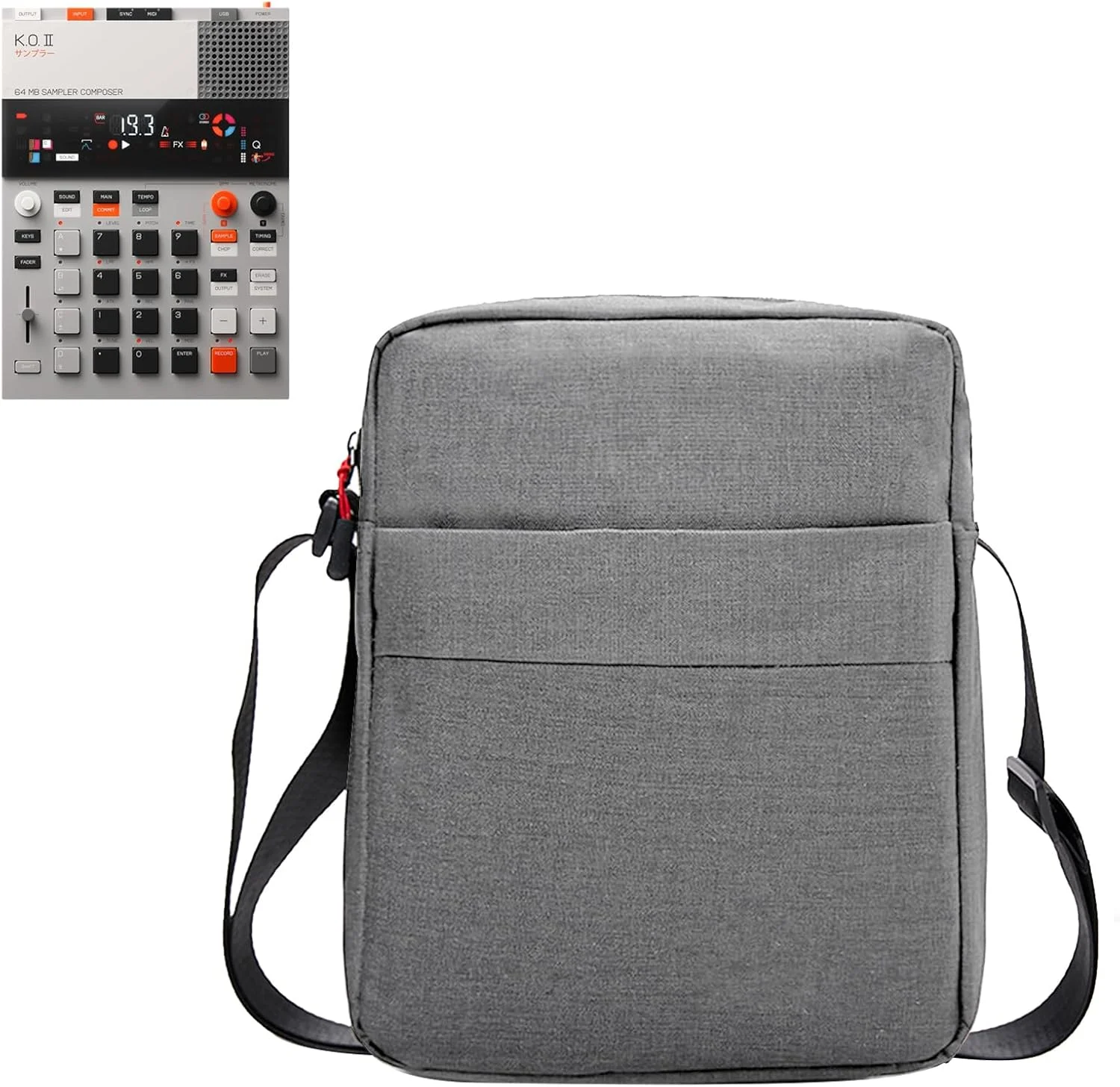 کیف نرم محافظ EP-133 K.O.II Teenage Engineering، کیف ضد آب برای سمپلر، سینتی سایزر و درام ماشین EP-133 K.O II، کوله پشتی جیبی قابل تنظیم (خاکستری)