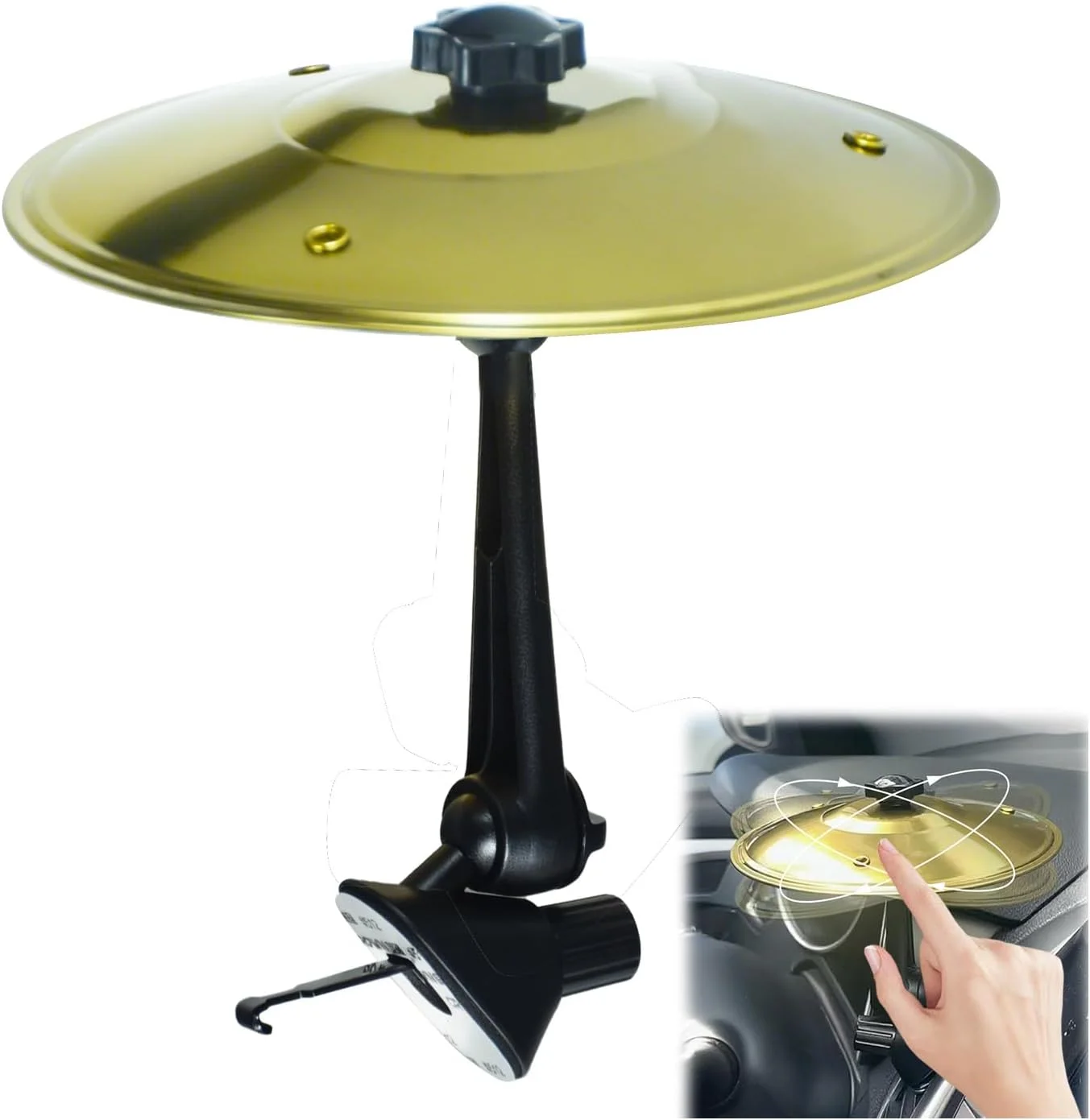 سنج بادی دریچه هوا خودرو - سنج مینی کراش گیره دار برای دریچه خودرو | سنج های درام قابل حمل و جهانی برای دوستداران موسیقی و نوازندگان درام (طلایی)