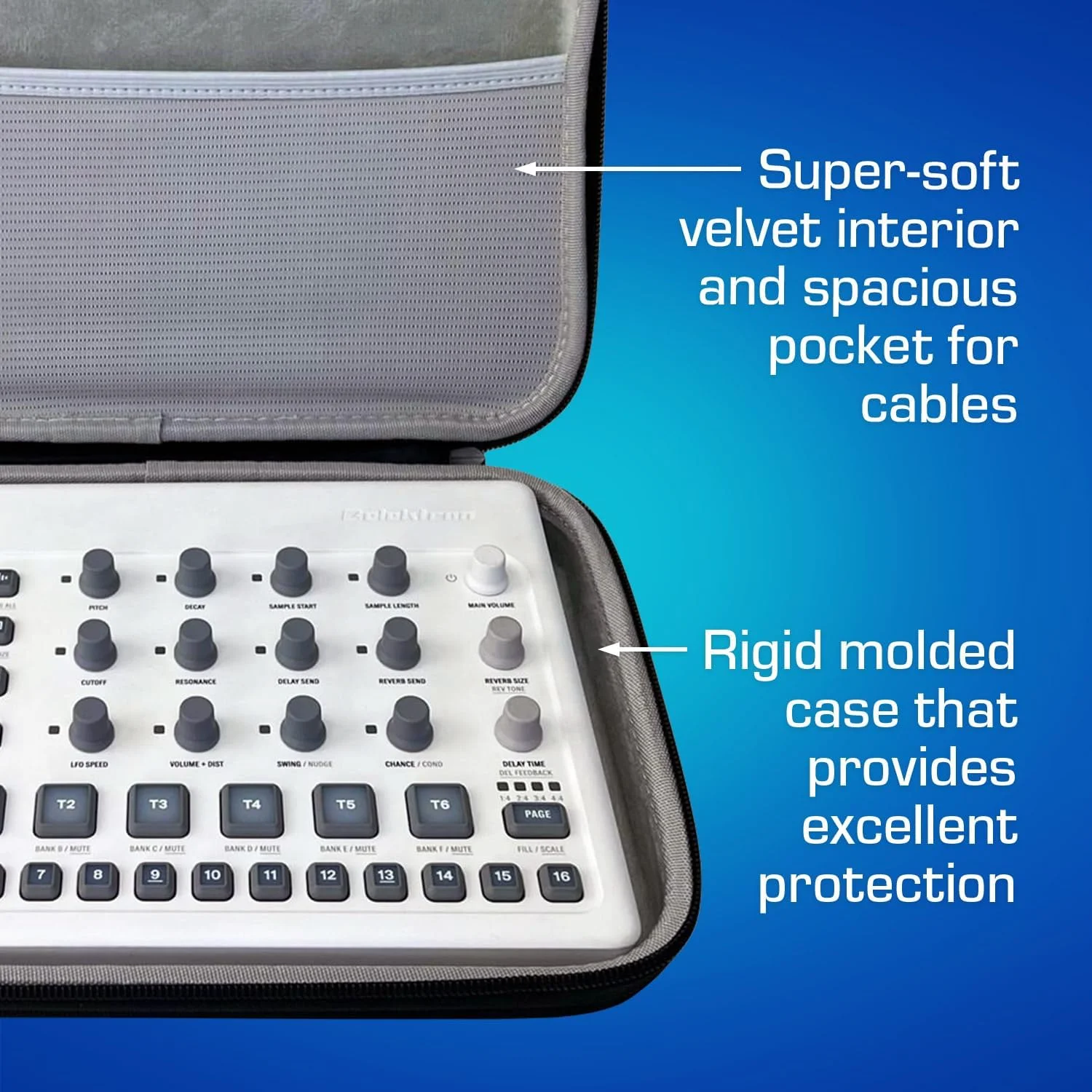 کیف حمل PULSE آنالوگ کیس برای Elektron Model Samples یا ماشین درام مشابه (کیف حمل ساخته شده از EVA/نایلون قالب‌گیری شده بادوام، دسته جادار و راحت)، مشکی