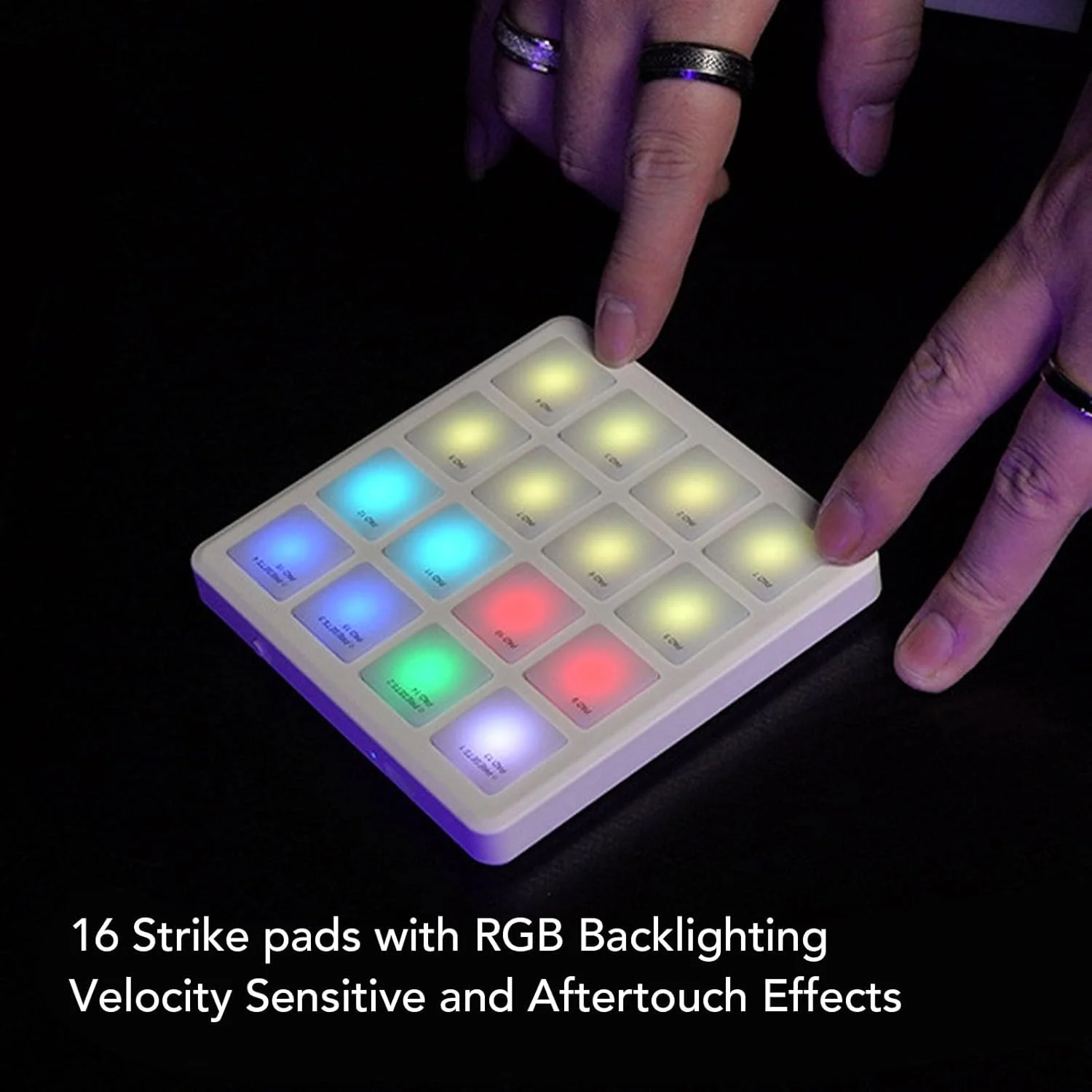 کنترلر پد MIDI بی سیم Bewinner با 16 پد درام با نور پس زمینه RGB، ابزار تولید موسیقی قابل حمل USB-C برای دستگاه های PC و Android کنترلر پد MIDI بی سیم Bewinner با 16 پد درام با نور پس زمینه RGB، ابزار تولید موسیقی قابل حمل USB-C برای دستگاه های PC و Android