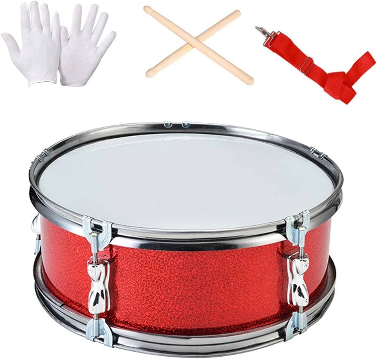 طبل اسنر ۱۱ اینچی با بند قابل تنظیم، ساز کوبه ای حرفه ای، آلات موسیقی برای نوجوانان، هدیه تولد، قرمز