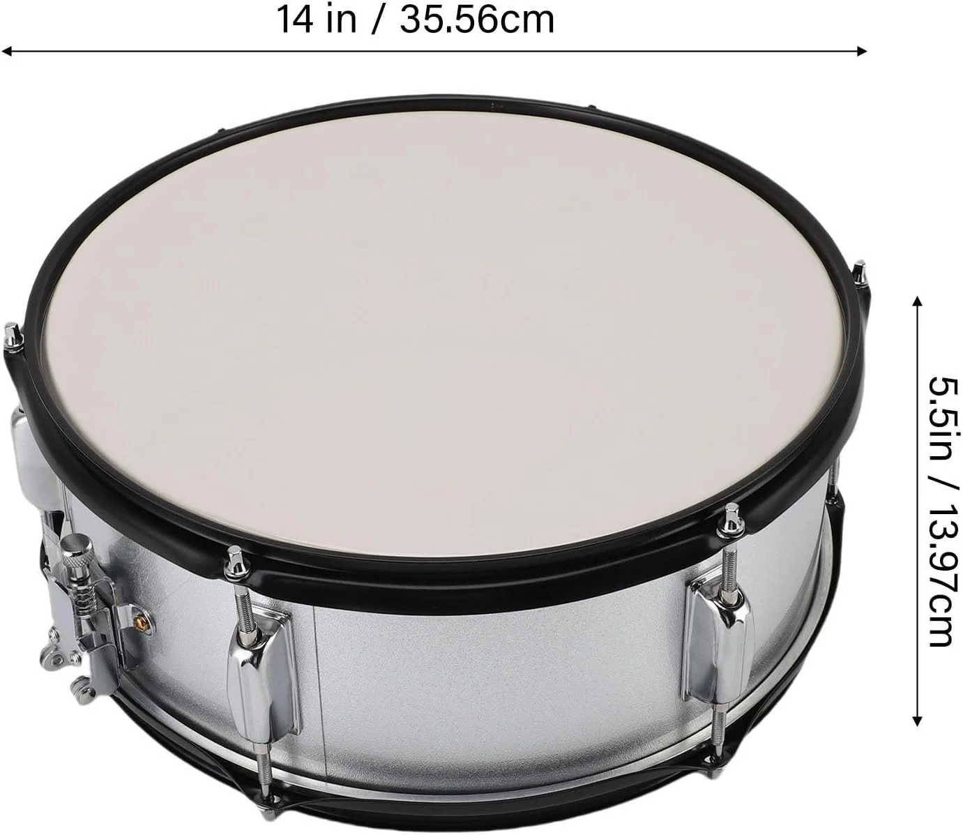 طبل اسنر فولادی آلیاژی 14 اینچی با 6 دهانه، سیم های اسنر قابل تنظیم، چوب طبل و کیف حمل برای دانش آموزان و مبتدیان طبل اسنر فولادی آلیاژی 14 اینچی با 6 دهانه، سیم های اسنر قابل تنظیم، چوب طبل و کیف حمل برای دانش آموزان و مبتدیان