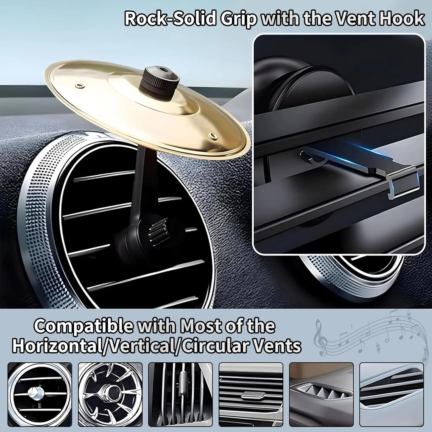 لوازم جانبی سنج درام خودرو برای دریچه هوا، 2 عدد لوازم جانبی طلایی و نقره ای درام خودرو، نصب آسان، تزئینات فلزی خنده دار موسیقی برای دریچه (طلایی) لوازم جانبی سنج درام خودرو برای دریچه هوا، 2 عدد لوازم جانبی طلایی و نقره ای درام خودرو، نصب آسان، تزئینات فلزی خنده دار موسیقی برای دریچه (طلایی)