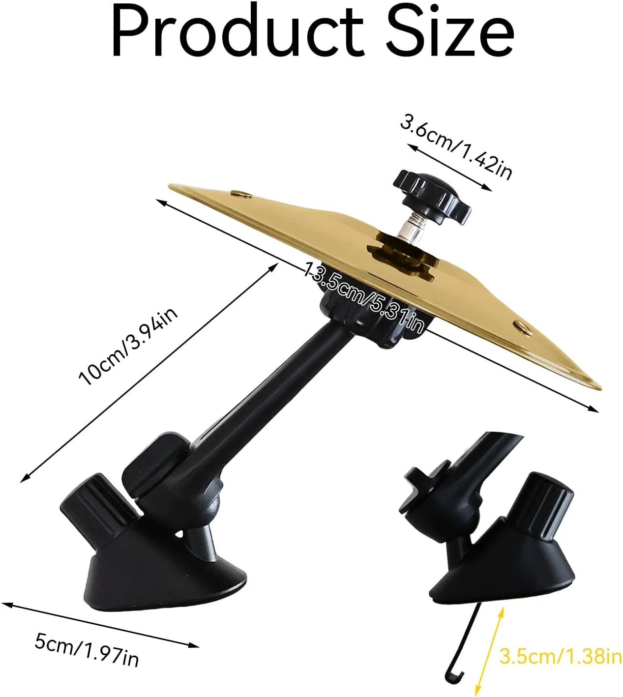 سنج‌های تصادف کوچک خودرو، سنج‌های مینیاتوری دریچه هوا خودرو، سنج‌های درام دریچه هوا سرگرم‌کننده برای خودرو - خودروی خود را به یک درام‌ست متحرک تبدیل کنید، نصب آسان، سرگرم‌کننده برای نوازندگان درام و دوستداران موسیقی (3 عدد طلایی)