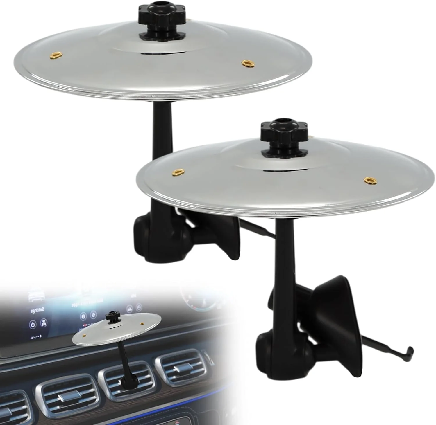 گیره دریچه هوای خودرو طرح سنج - لوازم جانبی تزئینی ست درامز برای خودروها، تزئینات سنج تصادف جهانی خودرو (پلاتیو د باتریا پارا اتو)