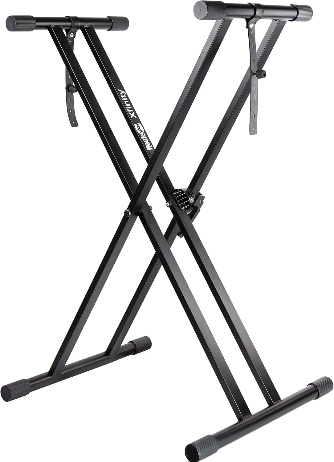 پایه کیبورد از پیش مونتاژ شده RockJam XX-363 Xfinity با تسمه های قفل شونده و آموزش، مشکی