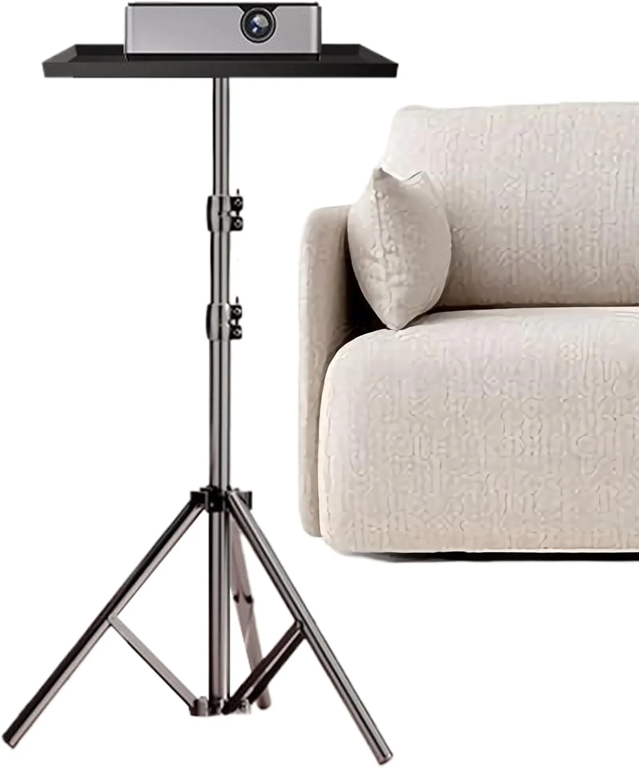 پایه پروژکتور - سه پایه نگهدارنده لپ تاپ - قابل افزایش ارتفاع، قابل تنظیم ارتفاع، مقاوم، پایه نگهدارنده تجهیزات دی جی، میز سخنرانی برای استودیو و منزل