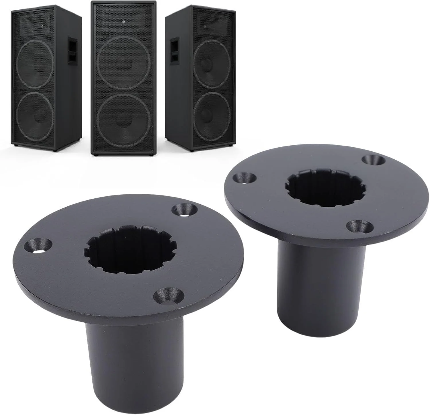 دو عدد پایه اتصال بلندگو، 102x102x80 میلی متر آلیاژ آلومینیوم مناسب برای سیستم صوتی PA DJ