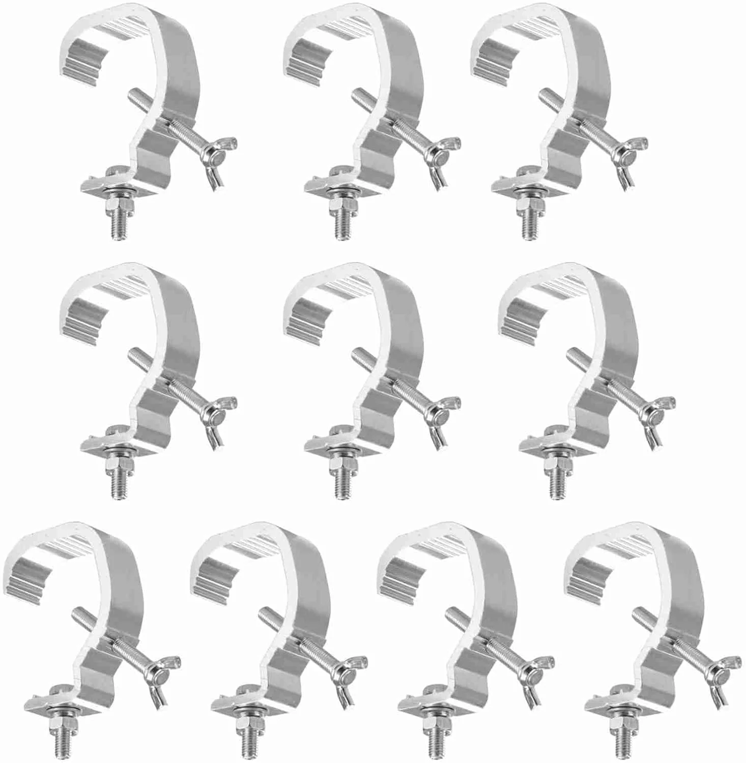 گیره نورپردازی استیج 10 عددی، کیت قلاب گیره نور با ظرفیت بار 20 کیلوگرم برای پایه DJ، پروژکتور نورپردازی استیج مهمانی با قطر مناسب 3.8 تا 5 سانتیمتر