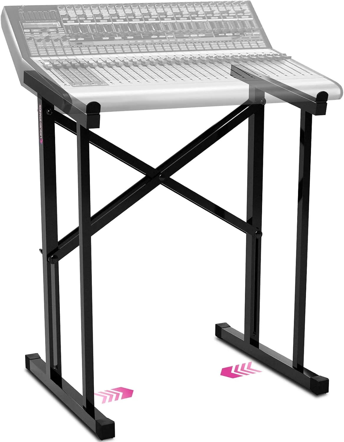 پایه میکسر صوتی قابل حمل Liquid Stands - پایه میکسر موسیقی استودیویی تاشو و قابل تنظیم - پایه MPC برای ماشین های درام، صفحه گردان دی جی، تجهیزات رک صوتی و موارد دیگر