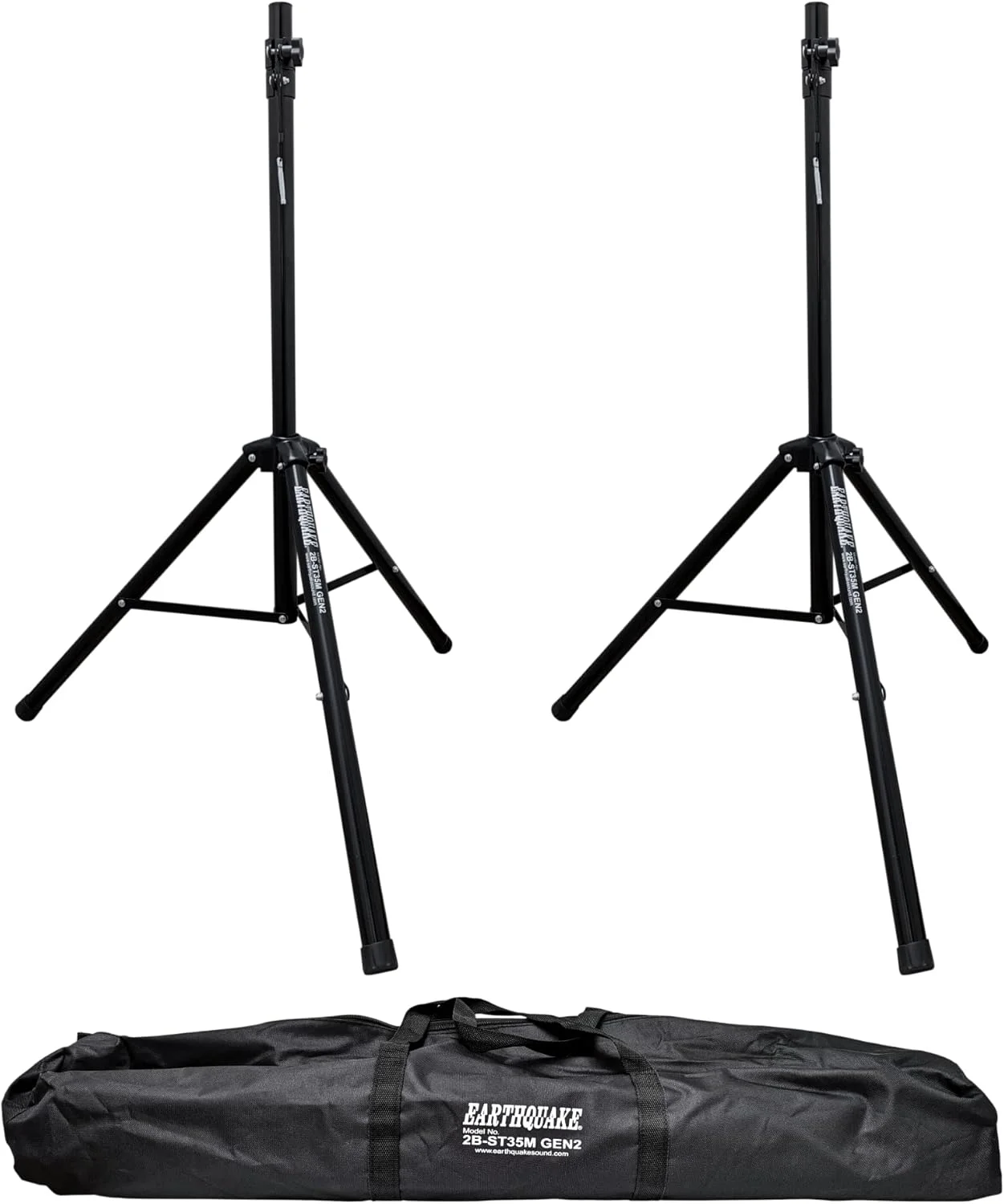 پایه باند سه پایه قابل تنظیم Earthquake Sound 2B-ST35M GEN2 به همراه کیف حمل، حداکثر وزن قابل تحمل 60 کیلوگرم برای هر پایه (جفت)