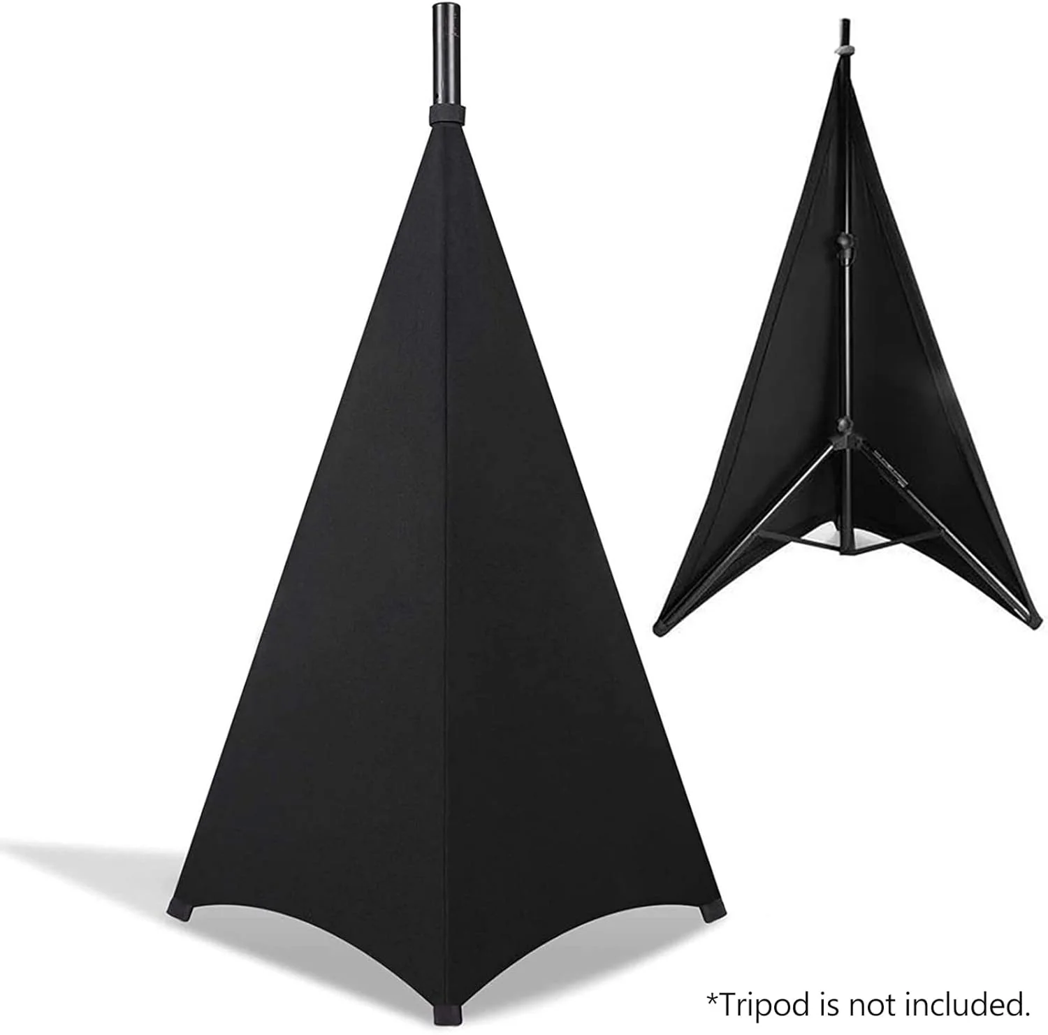 روکش پایه اسپیکر نورپردازی DJ جهانی، سه طرفه، روکش پارچه ای سه پایه، جنس کشسان (سه پایه شامل نمی شود)