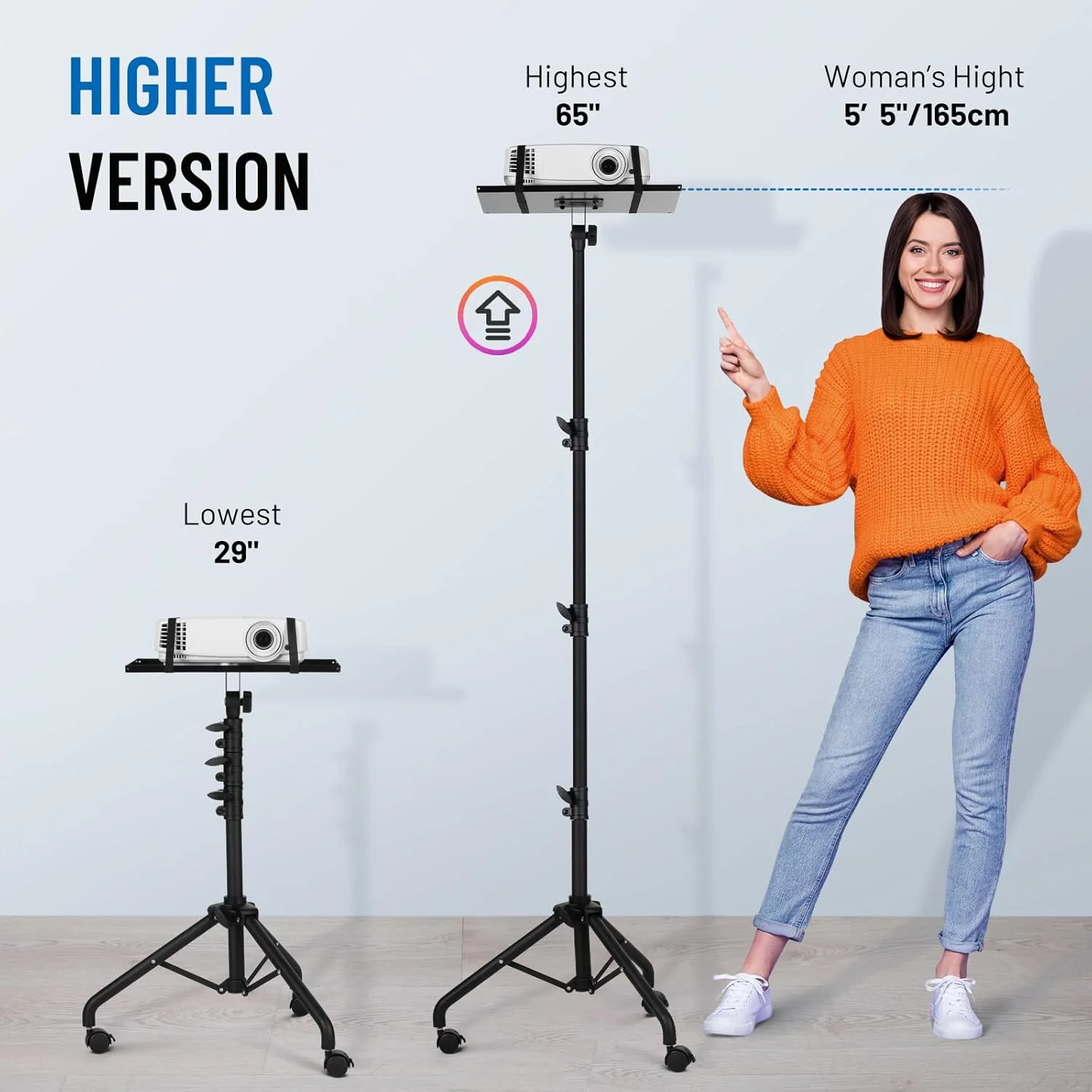 پایه سه پایه پروژکتور CAHAYA قابل تنظیم: ارتفاع 73 تا 165 سانتی متر، پایه لپ تاپ جهانی با چرخ، پایه چند منظوره قابل حمل DJ برای فیلم های فضای باز، کتاب کامپیوتر، تجهیزات DJ مدل CY0332 پایه سه پایه پروژکتور CAHAYA قابل تنظیم: ارتفاع 73 تا 165 سانتی متر، پایه لپ تاپ جهانی با چرخ، پایه چند منظوره قابل حمل DJ برای فیلم های فضای باز، کتاب کامپیوتر، تجهیزات DJ مدل CY0332