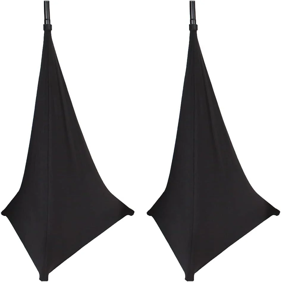 روکش پایه باند بلندگو بسته 2 عددی، روکش پایه نور بلندگو DJ سه پایه، دامن اسکریمی DJ سه طرفه، دامن های DJ اسپندکس، 2 کیف مسافرتی رایگان، 3 طرفه، مناسب برای جلوه نورپردازی درخشان