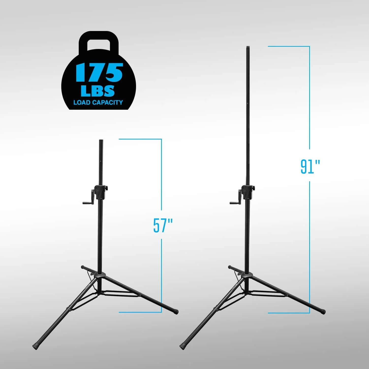 پایه دی جی سنگین AxcessAbles با کیف حمل | ظرفیت بارگیری 80 کیلوگرم | پایه نورپردازی | پایه سه پایه بلندگوی دی جی | پایه نورپردازی استیج (پایه هندلی - 1 عدد)