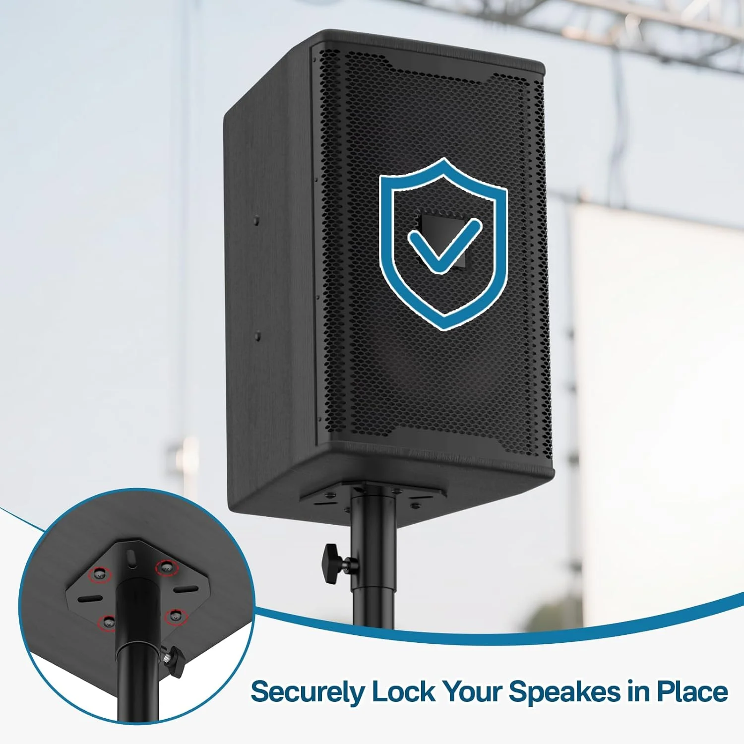 صفحه نصب فلزی پایه بلندگو برای پایه های استاندارد 35 میلی متری بلندگو یا سه پایه - براکت آداپتور بلندگو 35 میلی متری برای آداپتور پایه بلندگوهای DJ/PA صوتی حرفه ای، بسته 2 عددی