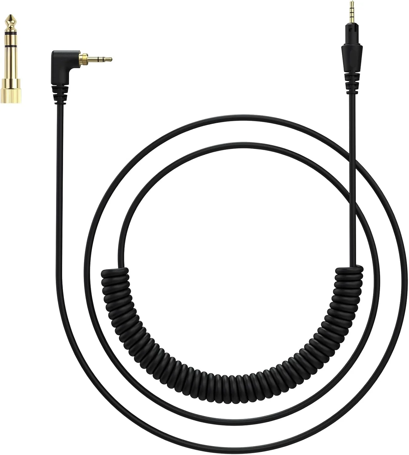 کابل هدفون صوتی دی‌جی چهار قطبی ممتاز Sqrmekoko، سازگار با Pioneer HDJ-X5/X7/S7/CUE1، سیم فنری پیچیده و بلند برای دی‌جی‌ها و تجهیزات صوتی