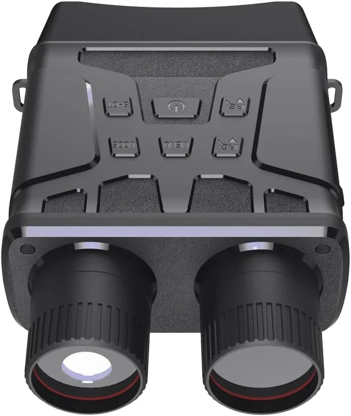 دوربین دید در شب R6 با کیفیت 10 مگاپیکسل و وضوح 1080P برای فضای باز، دوربین دوچشمی اپتیکال مادون قرمز، 9 زبان انتخابی، زوم دیجیتال 5X، حالت های پخش عکس و فیلم، برد دید کامل 300 متری در تاریکی