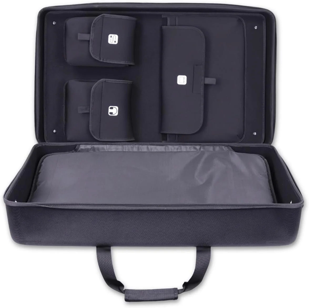 کیف حمل DJ Protekt برای Pioneer DDJ-FLX10 با جیب‌های داخلی مدل BFLX10IP، کیف حمل سخت DJ برای کنترلر DJ پایونیر، دارای جیب برای لپ‌تاپ، هدفون، کابل، مشکی، 78 x 48 x 20 سانتی‌متر، کیف کنترلر DJ