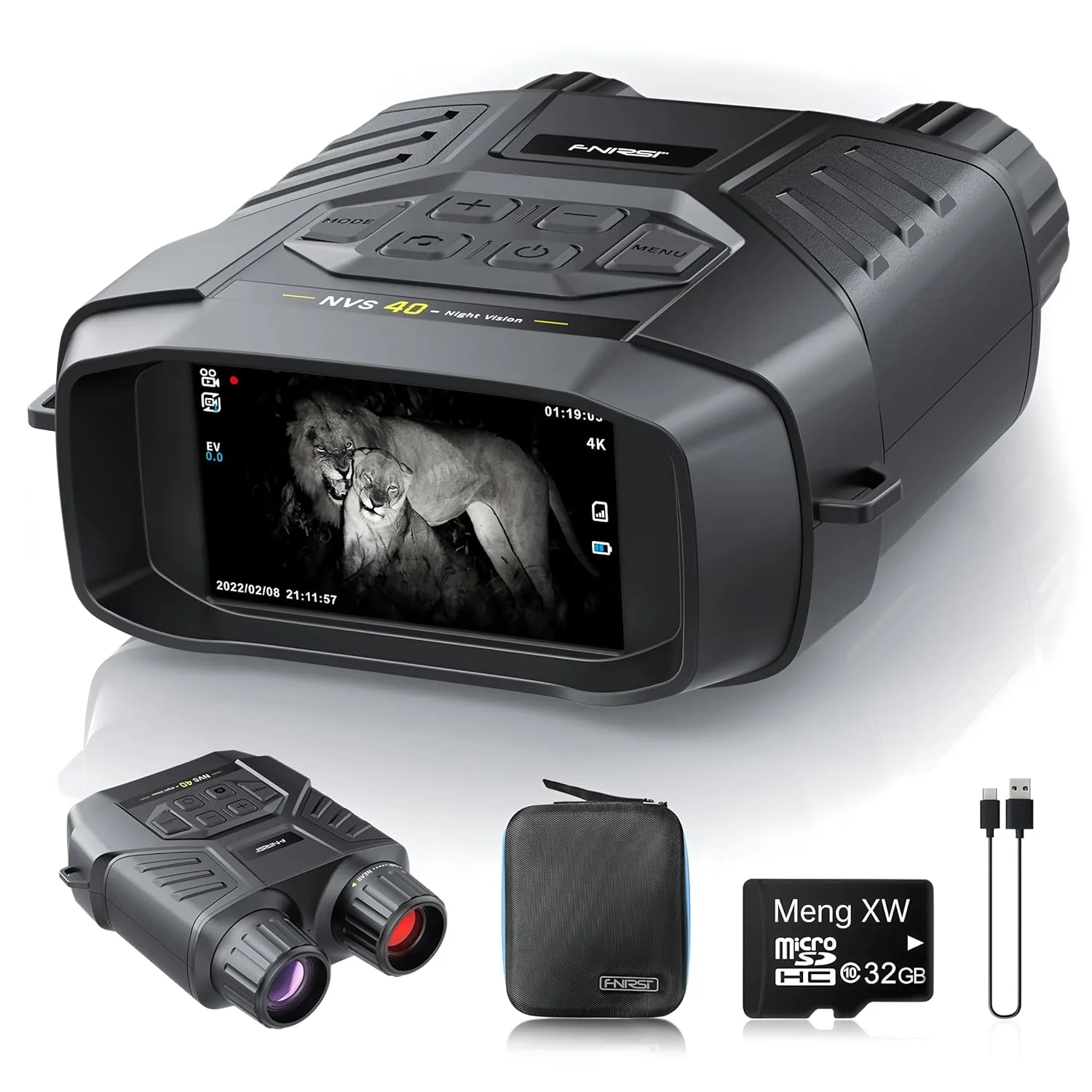 دوربین دوچشمی دید در شب NVS-40 تلسکوپی 4K HD با زوم دیجیتال 6 برابر و برد 300 متری برای شکار، کمپینگ و مشاهده اشیاء