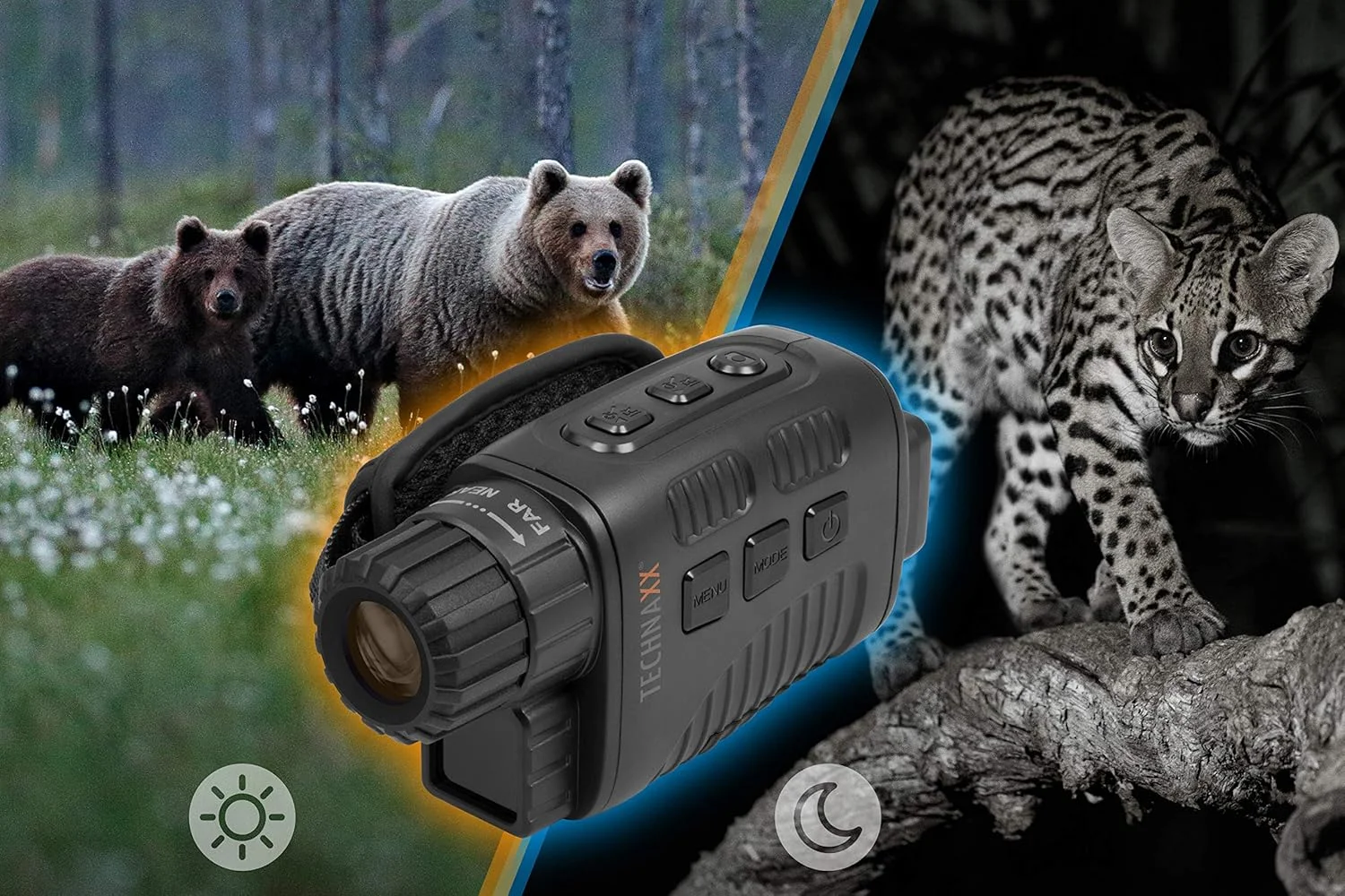 دستگاه دید در شب Technaxx Deutschland TX-141 برای شکار، نظامی، مشاهده - حالت عکس و فیلم، زوم دیجیتال 4 برابر، برد دید در تاریکی مطلق تا 300 متر، IR-LED، وضوح HD - تصویر 2
