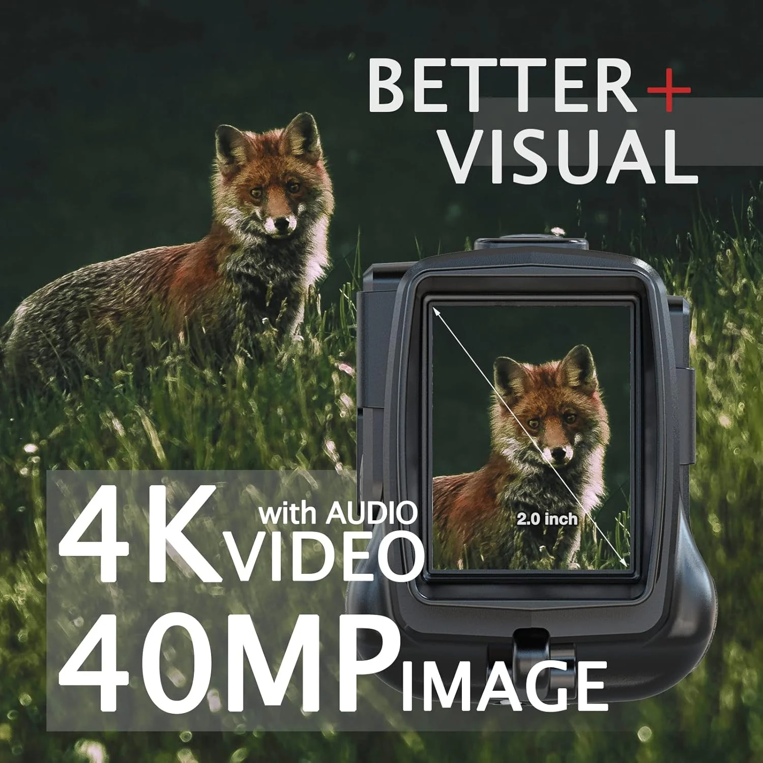 دوربین دید در شب، دوربین دیجیتال کوچک 4K برای تاریکی 100٪، با زوم دیجیتال 8 برابر باتری 2000 میلی آمپر ساعتی، ذخیره عکس و فیلم با صدا برای شکار - تصویر 3 دوربین دید در شب، دوربین دیجیتال کوچک 4K برای تاریکی 100٪، با زوم دیجیتال 8 برابر باتری 2000 میلی آمپر ساعتی، ذخیره عکس و فیلم با صدا برای شکار - تصویر 3