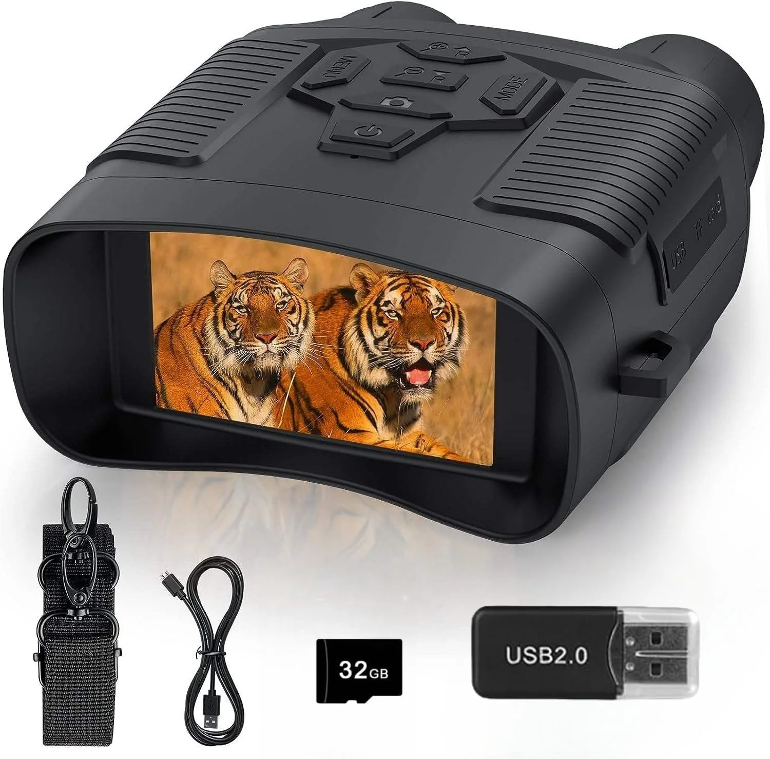 دستگاه دید در شب دیجیتال مادون قرمز 4K 36MP برای تماشای پرندگان، شکار، کمپینگ، نقطه یابی، زوم دیجیتال 5X، دستگاه دید در شب قابل شارژ 2000 میلی آمپر ساعتی، با میکرو 32 گیگابایتی، دوربین دوچشمی با دید در شب دستگاه دید در شب دیجیتال مادون قرمز 4K 36MP برای تماشای پرندگان، شکار، کمپینگ، نقطه یابی، زوم دیجیتال 5X، دستگاه دید در شب قابل شارژ 2000 میلی آمپر ساعتی، با میکرو 32 گیگابایتی، دوربین دوچشمی با دید در شب