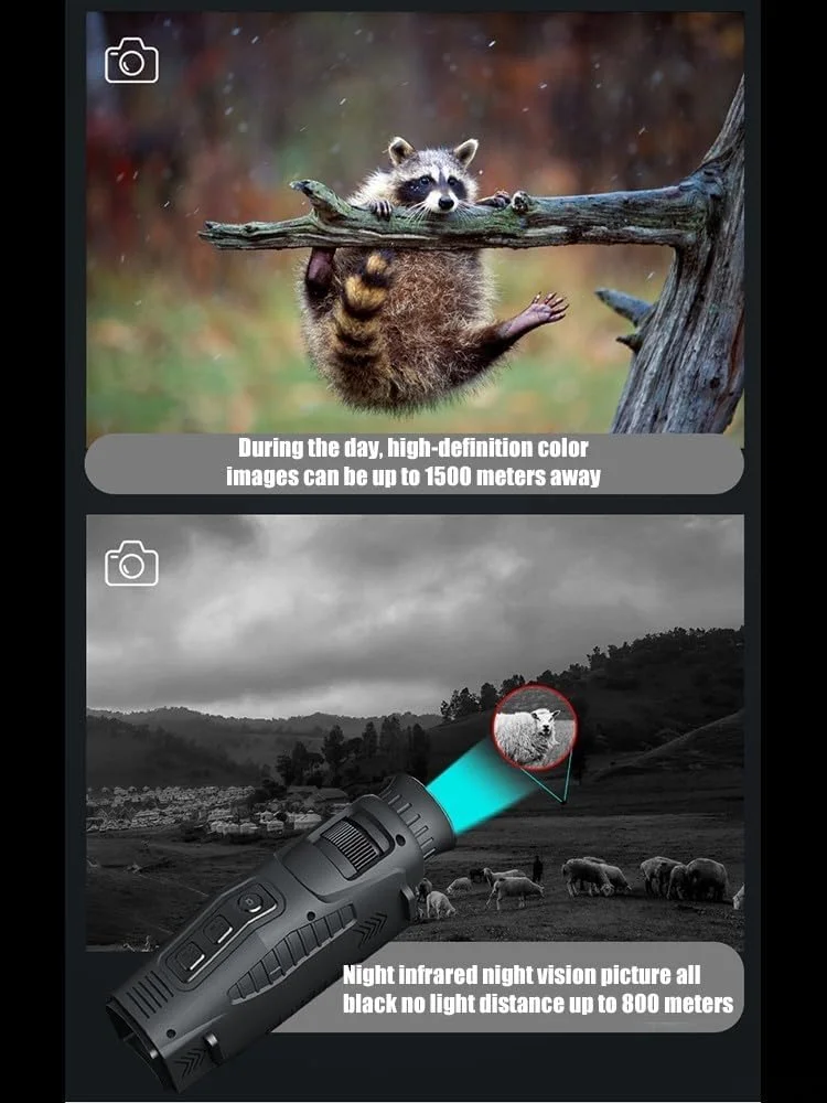 دستگاه دید در شب SPORTARC، زوم دیجیتال 10 برابر، فاصله دید کامل در تاریکی 800 متر، تک چشمی قابل حمل با وضوح HD و کاربری آسان