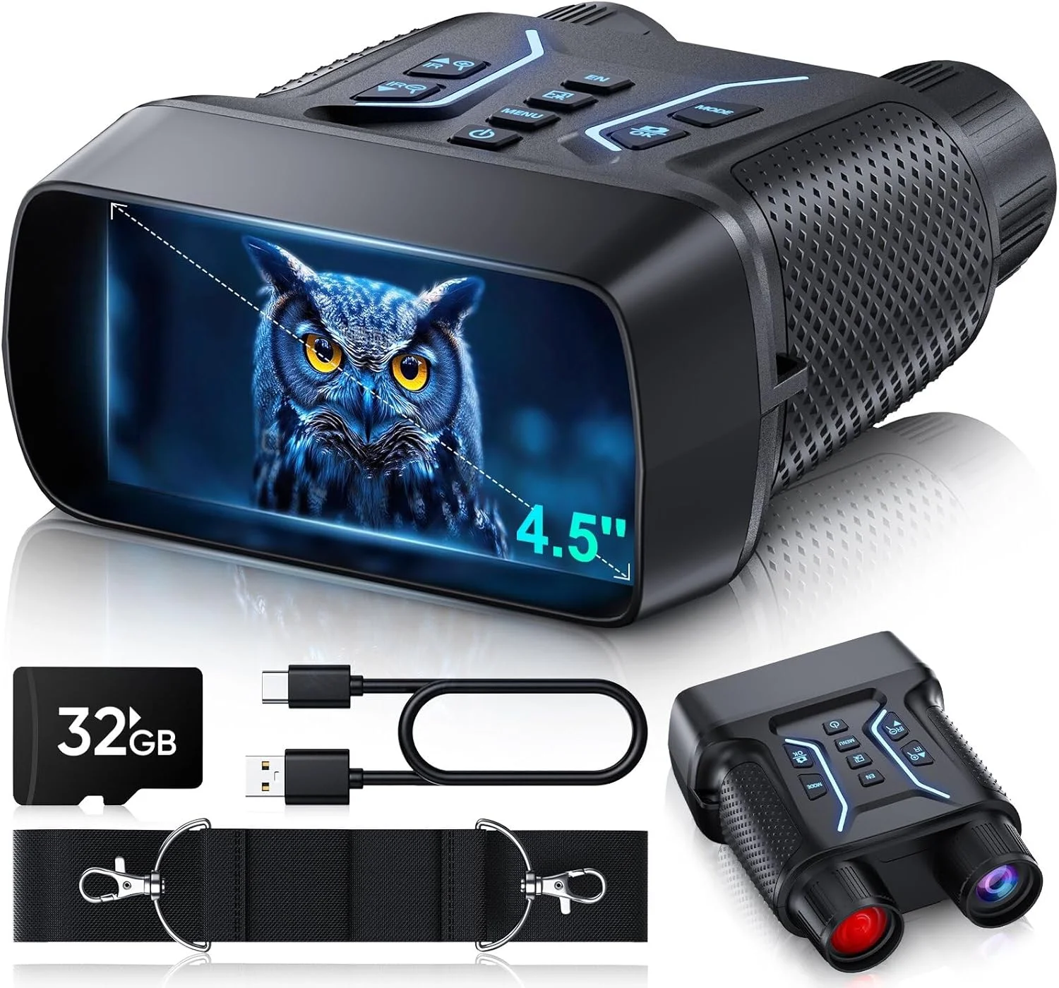 دوربین دید در شب - دوربین دوچشمی دید در شب 4K برای بزرگسالان، صفحه نمایش HD 11.4 سانتی متری (4.5 اینچی) با زوم دیجیتال 8 برابر، شامل کارت TF 32 گیگابایتی برای ذخیره عکس ها و فیلم ها، ایده آل برای دوربین دید در شب - دوربین دوچشمی دید در شب 4K برای بزرگسالان، صفحه نمایش HD 11.4 سانتی متری (4.5 اینچی) با زوم دیجیتال 8 برابر، شامل کارت TF 32 گیگابایتی برای ذخیره عکس ها و فیلم ها، ایده آل برای