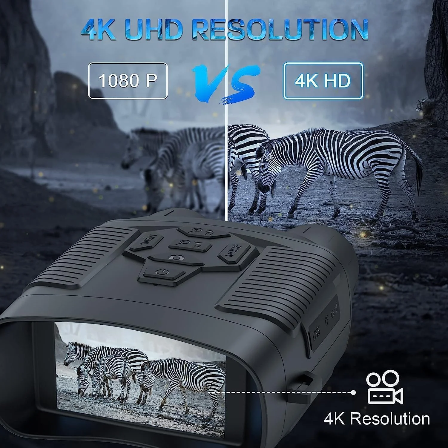 دوربین دوچشمی دید در شب با زوم دیجیتال 8 برابر، مادون قرمز HD 3 اینچی، فیلم 4K و تصویر 36 مگاپیکسلی، قابل شارژ، عینک دید در شب 5000 میلی آمپر ساعتی برای شکار با کارت TF 32 گیگابایتی دوربین دوچشمی دید در شب با زوم دیجیتال 8 برابر، مادون قرمز HD 3 اینچی، فیلم 4K و تصویر 36 مگاپیکسلی، قابل شارژ، عینک دید در شب 5000 میلی آمپر ساعتی برای شکار با کارت TF 32 گیگابایتی