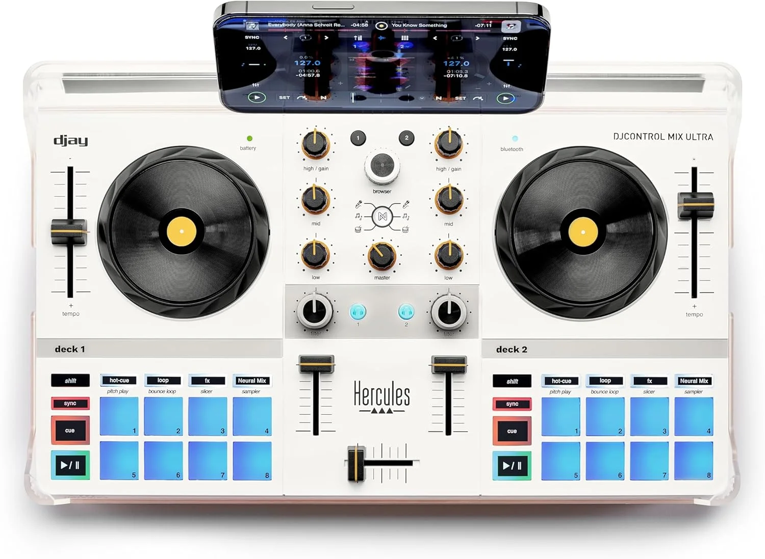 میکسر دی‌جی موبایل Hercules DJControl Mix Ultra برای گوشی‌های هوشمند (iOS/Android)
