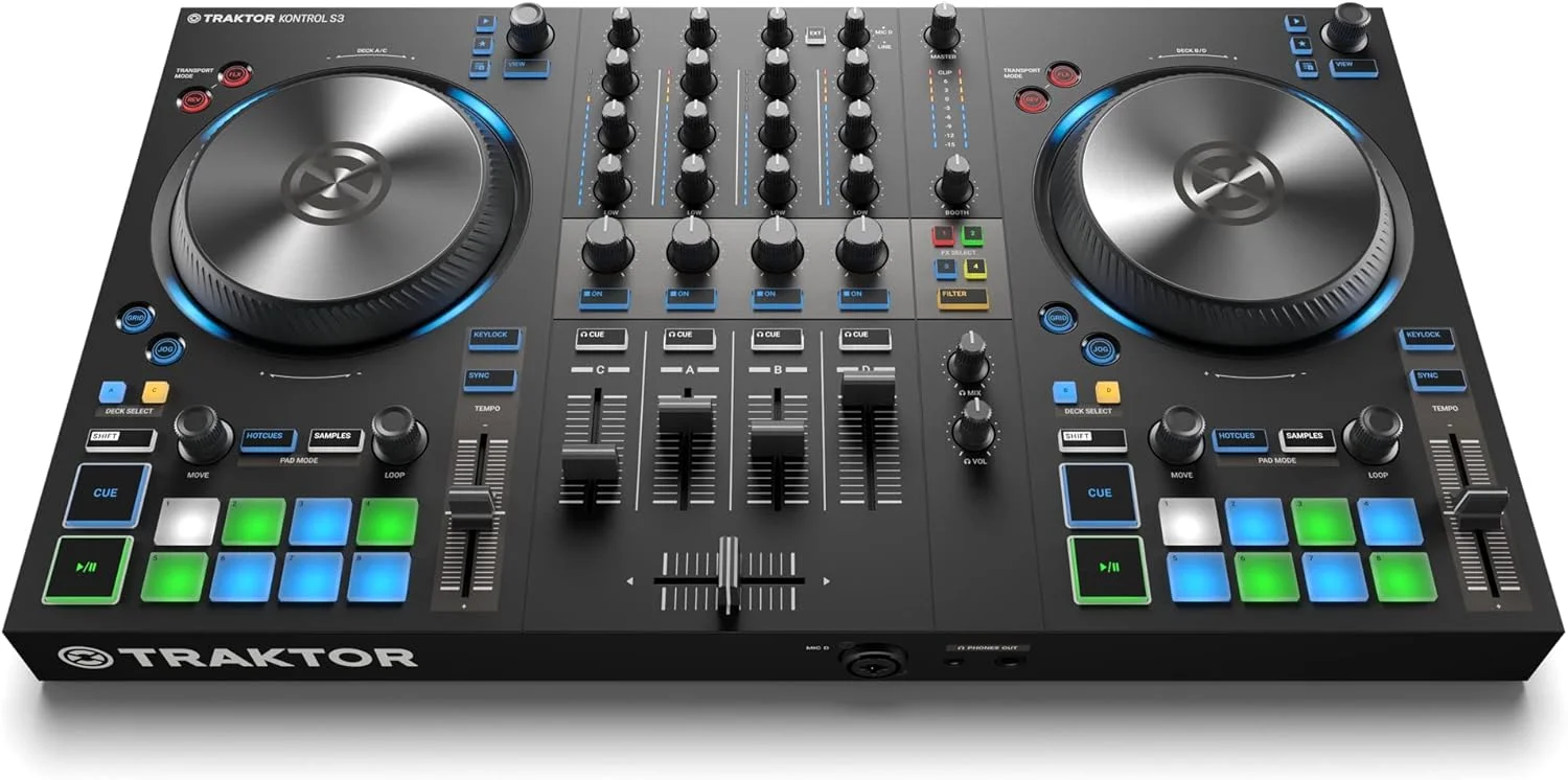 دستگاه کنترل دی‌جی NATIVE INSTRUMENTS Traktor Kontrol S3 + نرم‌افزار Traktor Pro 3، سازگار با آیپد
