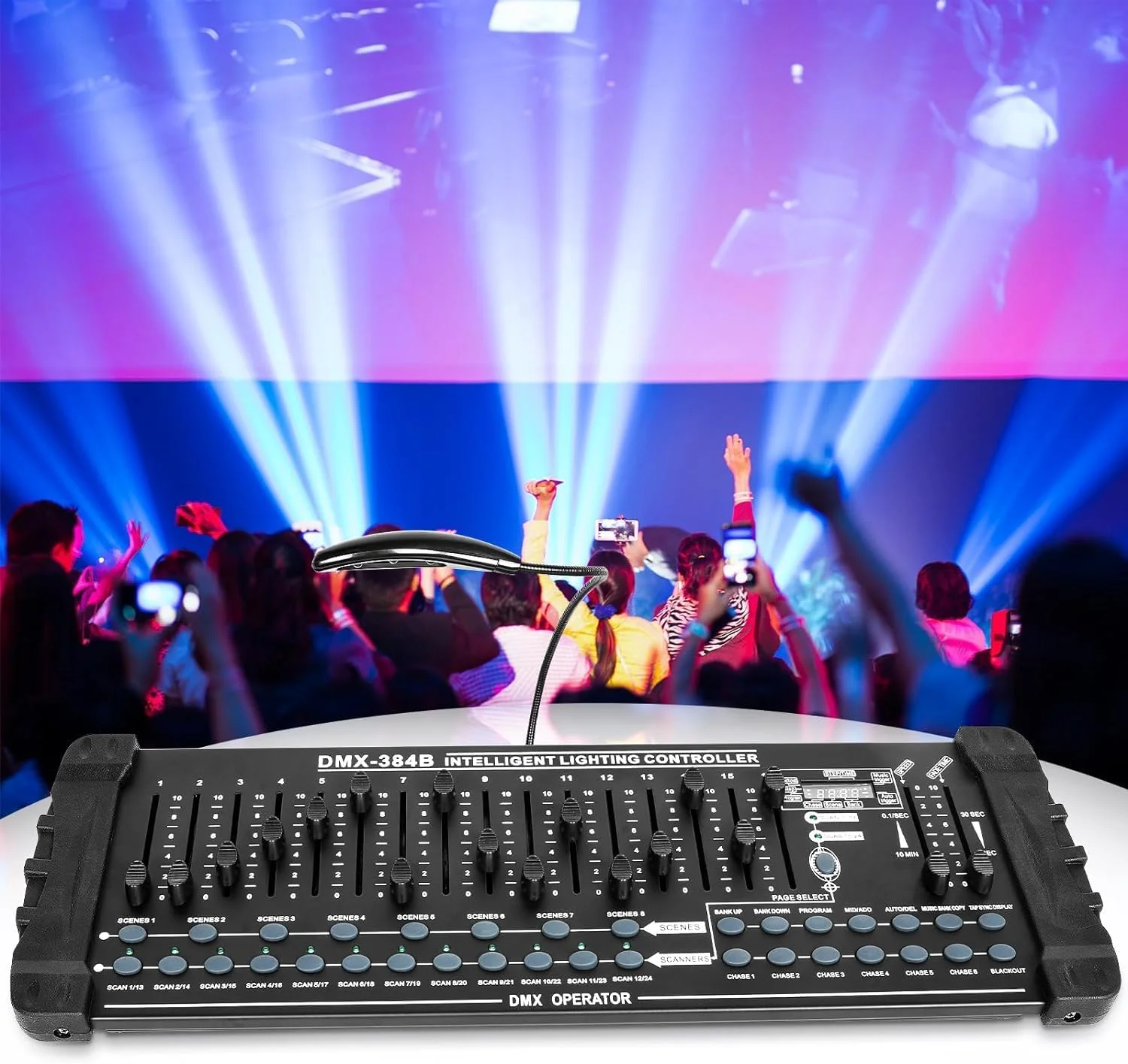 کنترلر DMX یوکینگ، 384 کانال DMX512، کنترل نور، کنسول DMX بی‌سیم، تجهیزات اپراتور DJ برای لامپ استیج، هد متحرک، پروژکتور LED، مهمانی، دیسکو DJ، کلوپ